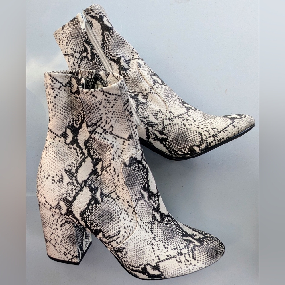 Madden Girl Snake Print Ankle Booties